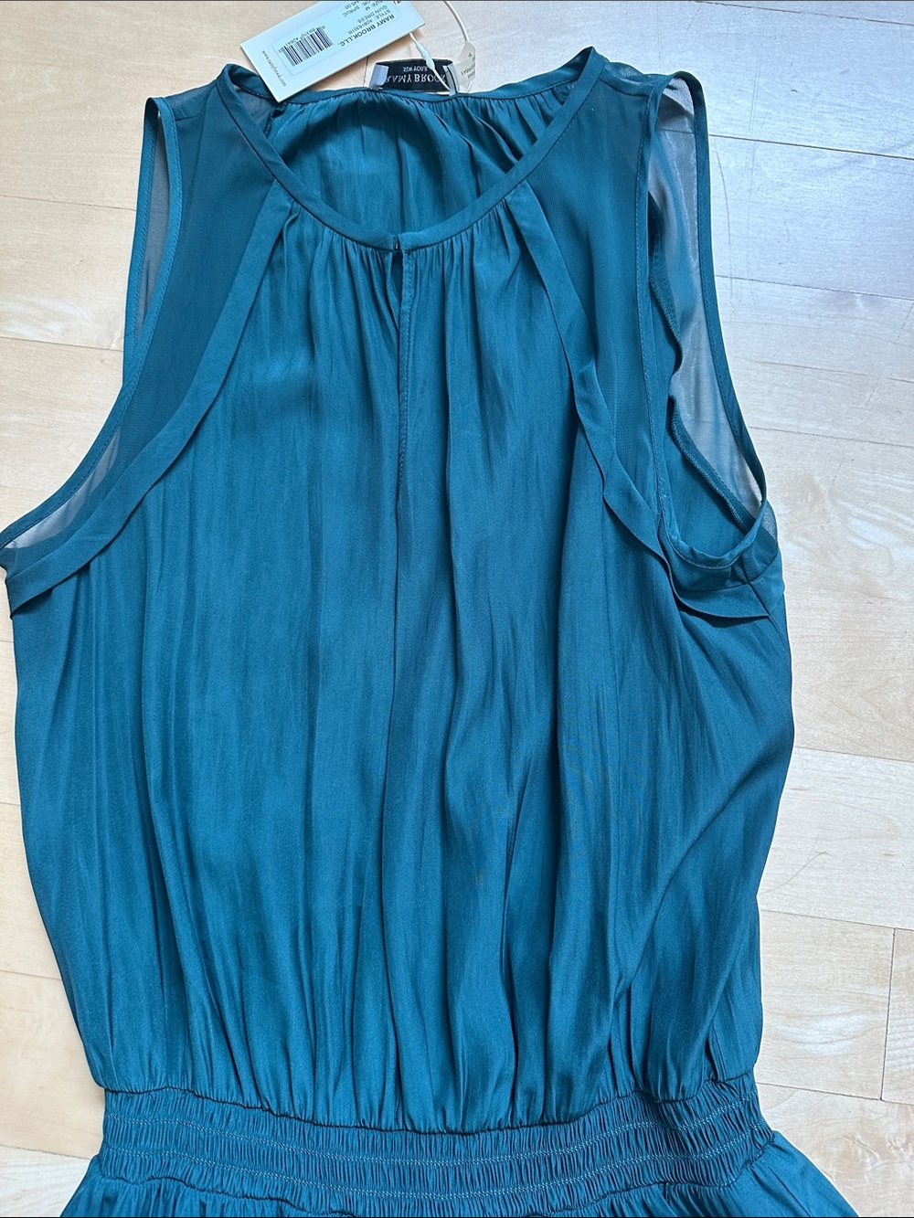 Ramy Brook Sleeveless Teal High-Low Midi Dress - Picture 6 of 8